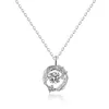 Sier 925 Sterling hanger Mosang Diamond ketting dames flexibele luxe ronde tas spring hart sier hanger sleutelbeen