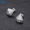 Redonda de diamante moissanita pedras preciosas 18k Brincos de diamante de ouro real VVs Moissanite 925 Brincos de prata prateados