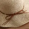 넓은 가슴 모자 양동이 해변 모자 모자 성인 여성 선 스크린 간단한 밀짚 여름 태양 접이식 활 여행 Q240427