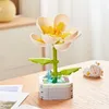 Dekorativa blommor Flower Building Block Kit Toys Immortal Potted Plant Assembling Ornament Home Decoration Children Birthday Christmas