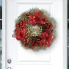 Flores decorativas grinaldas de férias elegantes para a porta da frente 30 cm decoração de Natal artificial