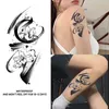 Tatuaż Transfer Temporary tatuaż naklejki wodoodporne atramentowe elementy kwiatowe Fałszywe tatuaże dla mężczyzn i kobiet cielęcie ramię symulowane Tattoo Kolor 240426