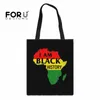 Bolsas de noite Forudesigns Africa Black Histores Totes Fashion Canvas Bolsa de ombro Meninas Meninas Meninas Viagem Dobrando compras