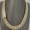 Heren Gold Chains 18 mm Iced Out Two Tone VVS Moissanite Miami Cuban Link Chain S925 Sterling Silver Necklace