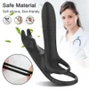 Vibrating Cockring Couple Vibrator with Dual Motor Wireless Cock Penis Ring Adult Sexy Toys For Men Delay Ejaculation Penisring 240409