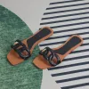 Mode Summer Slipper Frauen Luxusmarkenschuhe flache Absätze außerhalb Freizeitstrandrutschen für Damen atmungsaktiven hohlen Frau Flip Flops