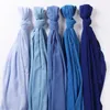 6pcs/Box Schwere Chiffon Hijab Schal Wrap Wrap Feste Farbschals Stirnband Muslim Hijabs mit Geschenkbox Headscarf Foulard Femme 240416