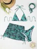 Costumi da bagno da donna 4 pezzi Set bikini costume da bagno con cova di spiaggia africano per il perizoma africano spinta