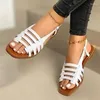 Scarpe casual 2024 Summer Women Sandals Fashion Hollow Out Roman per Gladiator Open Toe Beach Flat Ladies Plus Taglia 43