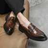 Scarpe casual moafers marrone uomo modello di coccodrillo slip-on traspirante per zapatos de hombre