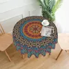 Table Cloth Bohemian Mandala Round Tablecloth 60 Inch Colorful Boho Clothes Rustic Modern Art Waterproof Reusable Circle