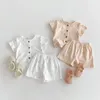 Clothing Sets 2024 Summer Baby Short Sleeve Clothes Set Kids Girls Cotton Tops Shorts 2pcs Pajamas Suit Infant Outfits Toddler Nightwear