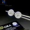 Hip Hop Custom Factory Direct Sale Bling Iced Out Jewelry Gra Gold Plated Moissanite Men Ear Studs Earring