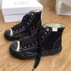 Co Branded Maison Mihara Yasuhiros Opgeloste schoenen Mmy Menthick Sole High Low Top Canvas Shoe Women Classic Pure Black Lovers Casual Shoes
