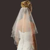 Bijoux de cheveux Bijoux Bridal Veil Simple blanc Ivoire 2 niveaux courte du coude crayon bord Bridal Headswear