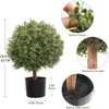 Dekorative Blumen 24,5''t Artificial Boxwood Ball Topiary Tree Set von 2 Büschen Topfpflanzen für Veranda im Freien oder Innenhäuser UV