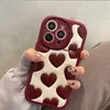 Caisses de téléphone portable Love Life Wind Red Heart Couverture arrière mignon adapté à l'iPhone 14 12 13 Pro Max 14 plus Pu Leather Téléphone Capa J240426