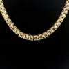 Hip Hop Cz 18k Gold Plated Silver Tennis Chain Jewelry Rapper Link Chain Necklace