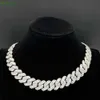 Custom Jewelry Necklace Cuban Link Chain 925 Sterling Silver 18k Gold Plated Vvs d Color White/yellow Moissanite Chain