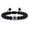 Kralenheren afstand kwaad Eye Eye Bead Bracelet 8mm Natural Matte Tiger Agaat gesmolten gesteente geweven