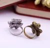 Ringas de cluster Vintage Crystal Flower Antique Gold Silver Color for Women Jóias por atacado