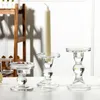 Kerzenhalter klarer Glashalter hoher Halterung Kit Tisch Dekorationen für häusliche Wohnzimmer Hochzeitsfeier Dining