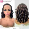 Synthetic Wigs DreamDiana 100% Human Hair Double Pull Bounce Wave Wig 250 Density 13X4 HD Ombre Thick Full Remi Indian Curly Q240427