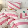 Bedding Sets 2024 Design Comfortable Fabric Solid Color Quilt Cover Set Double Bed Home Duvet