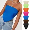 Women's T Shirts Shirt Women Sexy Lace-up Back Color Butyl Strapless Pure Triangle Towel Wipes Bosom Midriff Antiskid Tshirt WSL4875