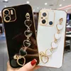 Casos de telefone celular Redmia1 A2plus Luxury Gold Plated Bracelet Chain Case adequado para Xiaomi Redmi 12C A1 A2 Plus Tampa de banda Redmi12C 11A 13C 10C J240426