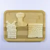 Formy 1/6PCS Boże Narodzenie 3D Formy Biscuit Expossing Forma Sugarcraft Deser Baking Plastikowe ciasto