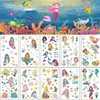 X49i Transfer per tatuaggi 10pcs Cartoon Unicorn Tattoo Set di tatuaggi temporanei Cute Colore Fuice Tattoo Adesivo Tatoo per bambini Tatuaggi per bambini impermeabili 240427