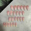 False Nails Press On Almond Pink Color Aurora Acrylic Fake With Glue Suitable For Nail Beauty