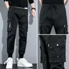 Мужские брюки в целом Mens Fashion Pin ins Super Fire Loose Black Mens Casual Pantsl2404