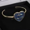 Nouveau design Fashion Lettre bracelets bracelets célèbres créateurs denim Blue Love Heart Bracelet Femmes Men 18k Gold plaqué en laiton bracele