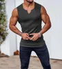 Herren-Tanktoper Herren Sommer V-Ausschnitt Fitness Tanps Top Mens Muscle Tank Top Fitnesskleidung Fitness ärmellose T-Shirt Sweatshirtl2403