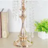 Świece metalowe delikatne złote uchwyt z kryształami ślub Candelabra/Centrce -Center Wind Chime Typ Candlestick Candlestick