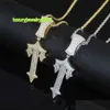 Pendant Necklaces Trapstar London Hip Hop Cross Inlaid Zircon Pop Rap Style Wearable Tennis Chain Cuba Drop Delive Delivery Jewelry P Dhrhe New 8198