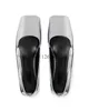 Casual Shoes Silvery And Black Color Patent Leather Peep Toe Women Pumps Chunky Low Heels Slip On Design Large Size Leisure