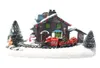 Kreative Farb -LED -Lichter Weihnachten kleines Zug Village Haus Luminöses Landschaft Schneefild Harz Desktop Orament 2111055672295