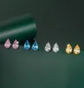 S925 Silver Needle Mosang Diamond Pear en forme de simulation de simulation Drift Eau Boucles d'oreilles Femmes 039