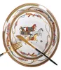 Middagsplattor Luxury War Horse Bone China Mannor Set Royal Feast Porcelain Western Plate Dish Home Decoration Wedding Presents8976897