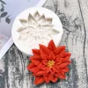 Poinsettia Noel Çiçek Silikon Şeker Aletleri Küf Reçine Araçları Cupcake Pişirme Kalıp Fondan Kek Dekorasyon Araçları