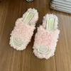 Slippers Solid Christmas Wild Short Plush Women Winter Slides Square Toe Paltform Sexy 2024 Style Outdoor Casual Shoes