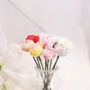 Fleurs décoratives 20pcs 2cm Small Silk Rose Bud Têtes de fleurs artificielles fausses pour la couronne de bricolage Gift Scrapbooking Décoration de la maison de mariage