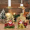 Bandlers 1 acie 1 pièce Santa Claus Holder Elk Tree de Noël Candlestick avec Ornement Table de table de table Centres de salon décor de salon