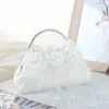 2024 Bridal Handbag White, Ivory, Black, Grape, Red Mariffon Satin Bridal Accessoires de mariage Fleurs faites à la main