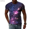 T-shirts masculins Été Exploration Space créatif Modèle Imprimé Grand T -Shirts 3D Univers de mode Natural Clothing.xw