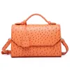 Shoulder Bags Fashion Blue Ostrich Python Clutch Ladies Bag Leather Women Hand Girl For Party