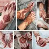 Transfert de tatouage semi-permanent brunâtre rouge indien autocollant tatouage à la main